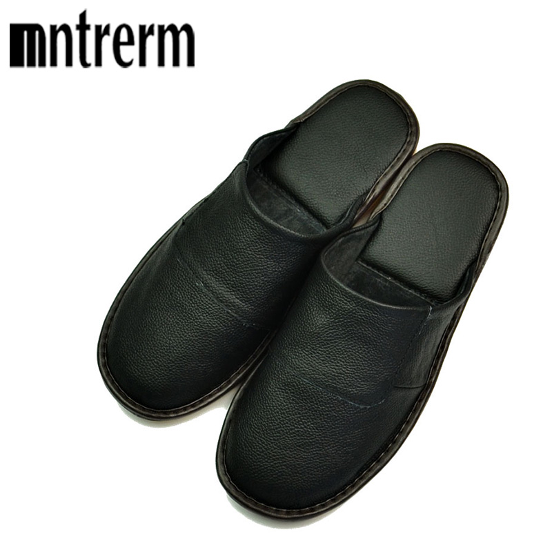 Men Shoes Under 100 - Mntrerm-chinelos masculinos de couro legítimo, sapatos