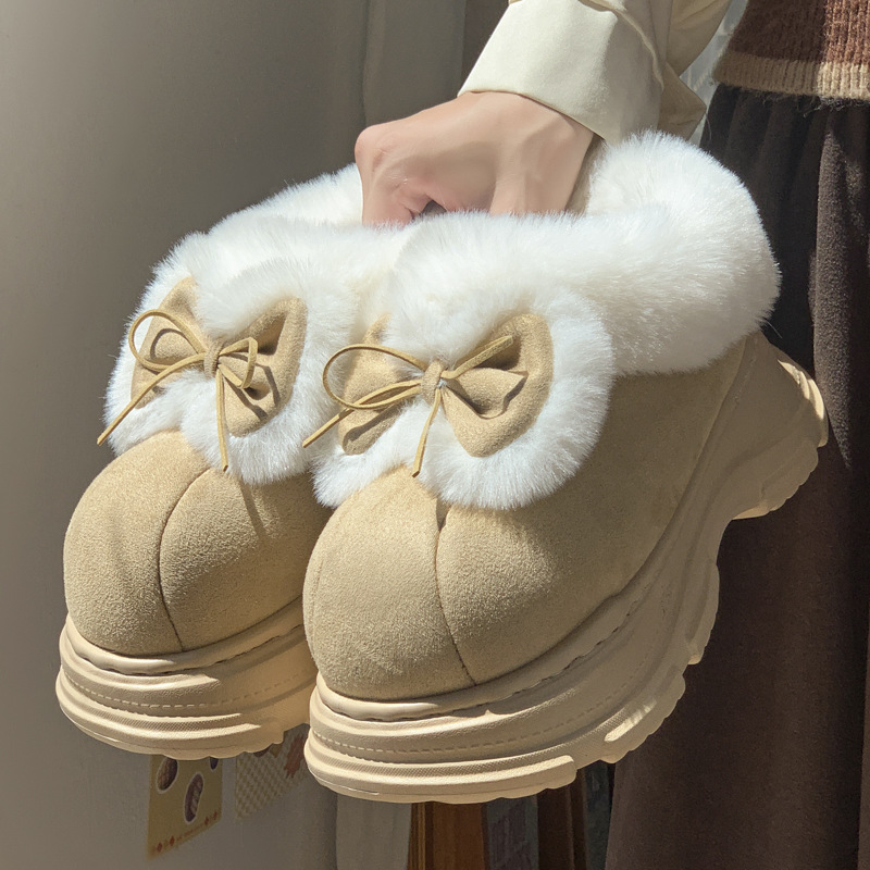 Winter Boot Insulated - Chinelos macios de pele sintética quente