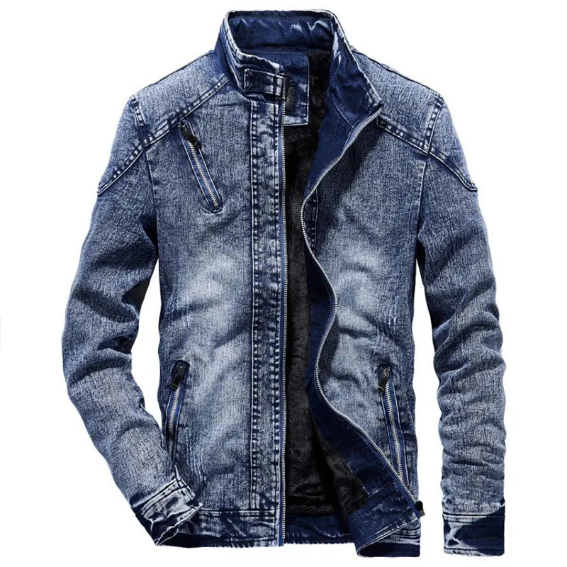 Men'S Shoes With Jeans - Jaqueta jeans casual masculina, Winter Plus