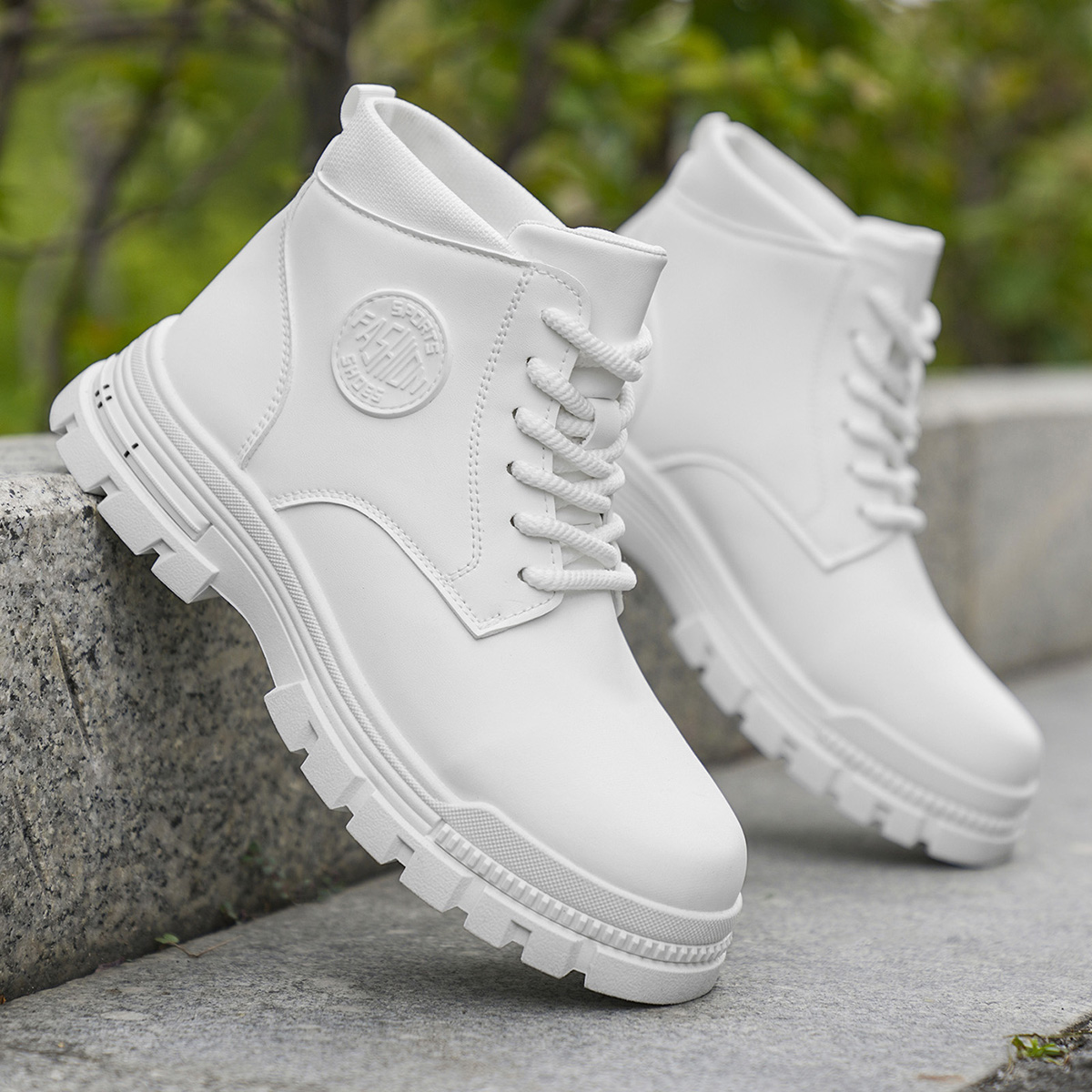 Botas de motocicleta brancas e - Men Shoes Trends avaliação e preço