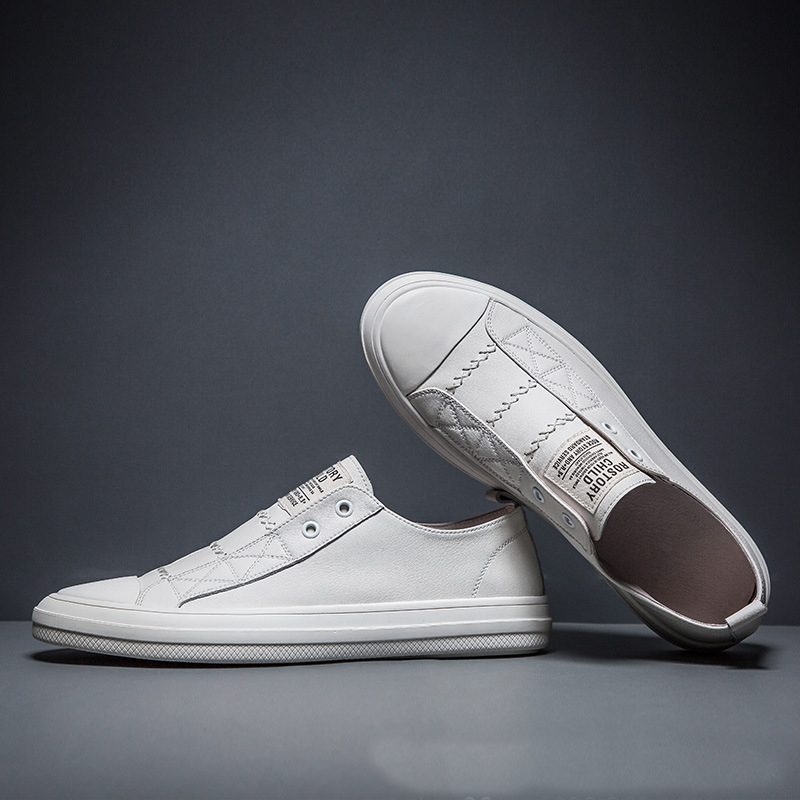 100% couro genuíno preto branc - Men Shoes Under 100 avaliação e preço