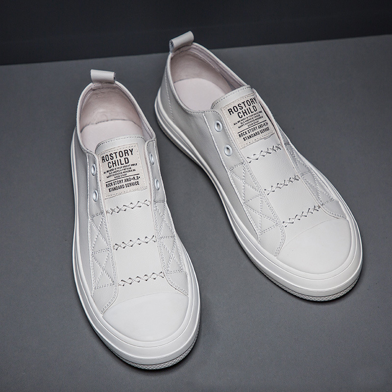 100% couro genuíno preto branc - Men Shoes Under 100 avaliação e preço