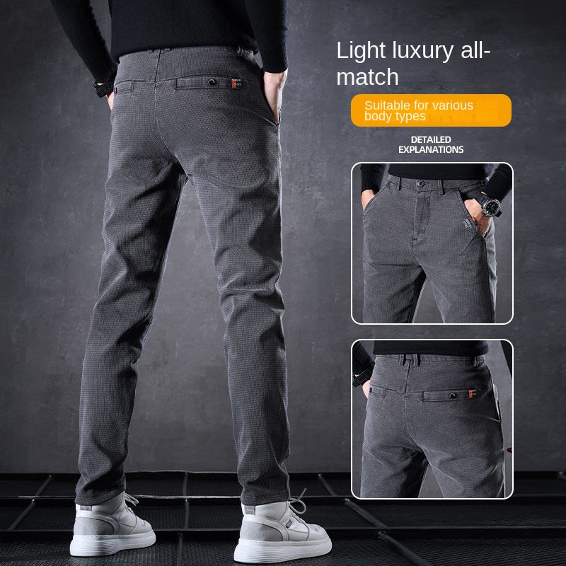 Calça jeans fina de luxo mascu - Men'S Shoes With Jeans avaliação e preço
