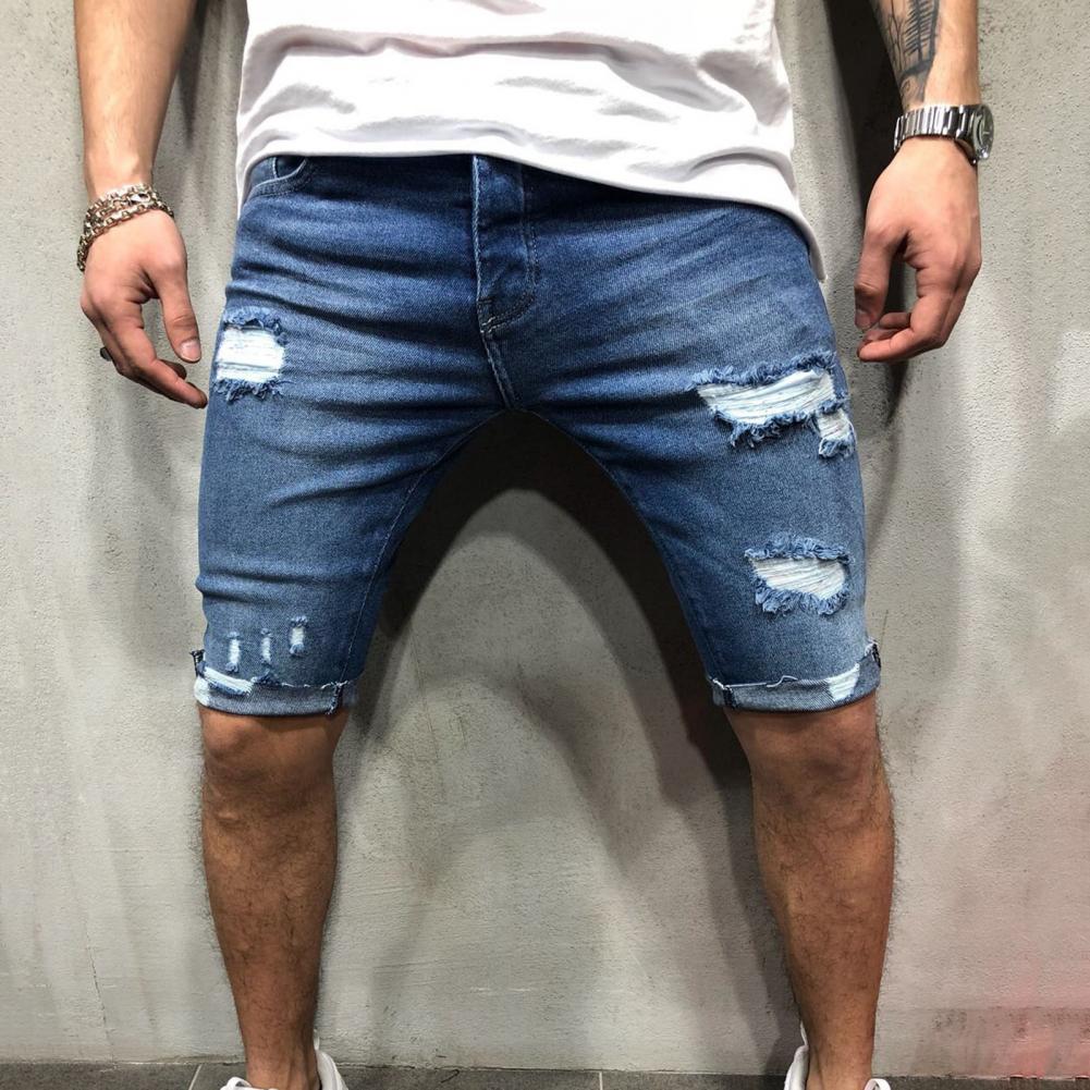 Calças de brim curtas denim sh - Men'S Shoes With Jeans avaliação e preço