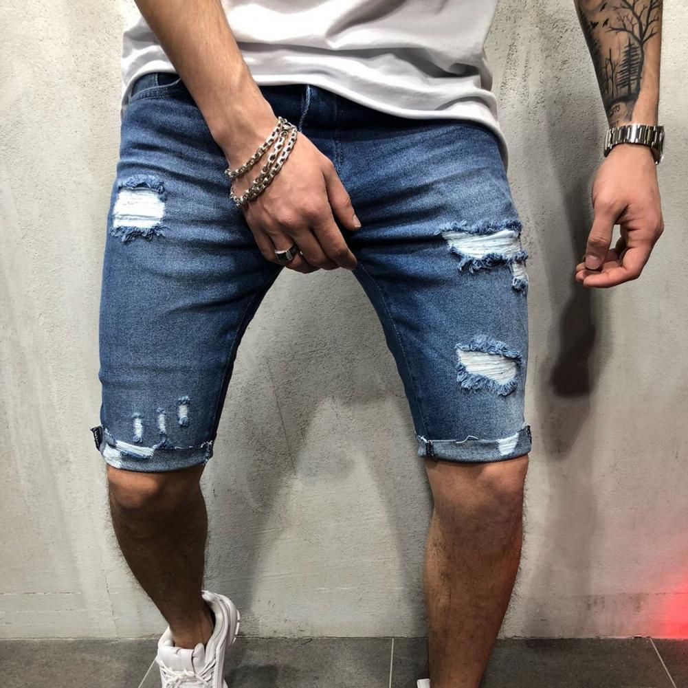 Calças de brim curtas denim sh - Men'S Shoes With Jeans avaliação e preço